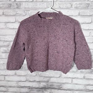 Elegant Mauve Knit Wool Sweater